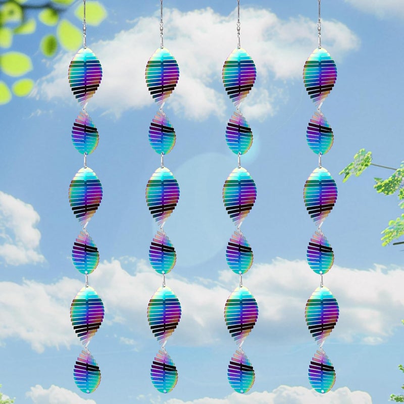 ToBeAce Wind Spinners Outdoor Garden Decor Gifts for Women Men, Rainbow 3D Reflective Metal Wind Spinner, Stainless Steel Hanging Ornament for Yard Outside Patio Porch - Image 1